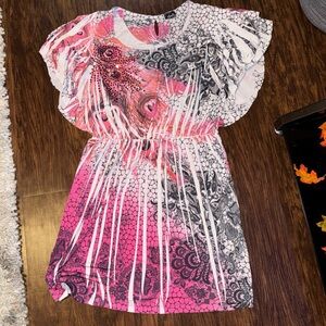 Deb Pink and Black Patterned Dress